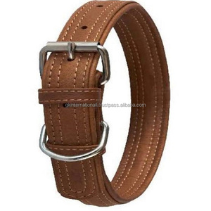 Collar ancho de cuero para perros, accesorio personalizado de alta calidad con relleno suave y costuras de doble borde, venta al por mayor - Product Image 3