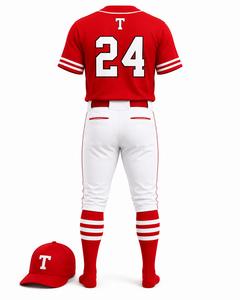 Tigers Baseball Uniform Set Red Jersey Pants Socks <b>Cap</b> Men's Moisture Wicking Polyester All Seasons Team Apparel - Product Image 4