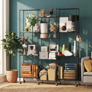 Modern <b>Black</b> 6 Layer Stainless Steel <b>Kitchen</b> Rack Multi Tier Storage Organizer <b>Shelf</b> for <b>Kitchen</b> Utensils Cookware at Best Price - Product Image 1