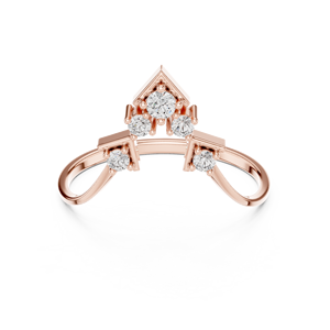 Anillos minimalistas de oro macizo de 14k con diamantes de corte redondo para mujer, para regalo, compromiso, aniversario, boda - Product Image 6