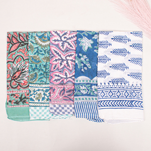 Hot Sale Collection : Premium Quality Hand Block Printed Colorful Bandana Bulk <b>Square</b> <b>Scarf</b> Multi-Style Wristband - Product Image 3