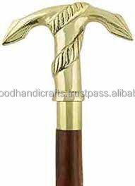 ไม้เท้าเดินทำจากไม้ด้ามทองเหลืองพับได้ไม้เท้าตกแต่งดีไซน์ใหม่ - Product Image 1