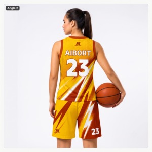 Ensemble d'uniformes de basketball personnalisés sublimés respirants grande taille pour hommes – Maillot athlétique à col en V et short – Tenue d'entraînement d'équipe OEM - Product Image 2