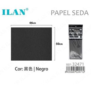 Ilan Carta Velina Nera 50x66 Cm 10 Unità per Imballaggio - Product Image 3