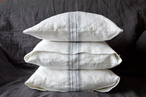 Striped Linen Cushion Cover Rectangle Classic Woven Breathable Envelop Closure Home Decor <b>Pillow</b> <b>Case</b> - Product Image 3
