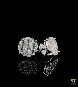 Luxury Square Moissanite Diamond Earrings 925 Sterling <b>Silver</b> Cluster <b>Stud</b> Jewelry - Product Image 6
