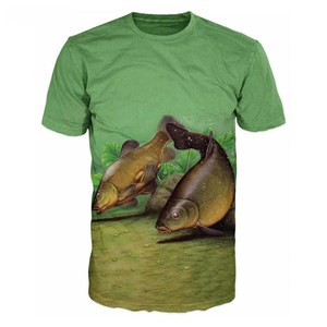 Top Trendy Men's Black Fishing <b>T</b>-<b>Shirt</b> With White <b>Fish</b> Print Front Design Cotton Pullover <b>Shirt</b> Adult Size Breathable - Product Image 4