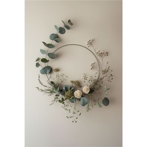 Guirnalda Floral Moderna y Minimalista al por Mayor, Anillo de Eucalipto Artificial, Adorno Colgante para Sala de Estar, Guirnalda Navideña - Product Image 1