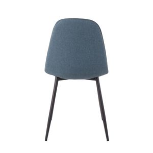 Set di 2 sedie da pranzo contemporanee Pebble in acciaio nero e tessuto blu - Product Image 5