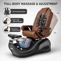 Fauteuil de pédicure avec bassin pour bain de pieds pour salon de manucure, hôtel, spa beauté, massage 3D complet du corps et siège matelassé