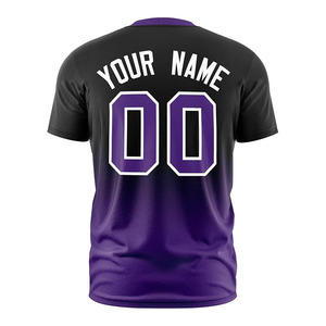 เสื้อซอฟต์บอลแบบซับลิเมชั่นสั่งทำพิเศษสำหรับผู้ชาย แขนสั้น คอกลม สีไล่ระดับดำ ระบายอากาศได้ดี ซับเหงื่อ ผลิตจากโพลีเอสเตอร์ 100% - Product Image 2