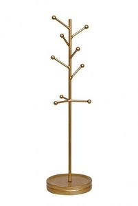 Brass Jewelry Stand Tree Shape Minimalist Design Multi Functional Tabletop Home Decor For Bedroom Indoor Use - Product Image 1