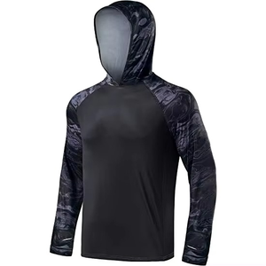 รับผลิตเสื้อฮู้ดตกปลาป้องกันรังสียูวีแบบกำหนดเอง ผ้าคุณภาพสูง 180 GSM ผลิตจำนวนมากภายใต้แบรนด์ของคุณเอง - Product Image 1