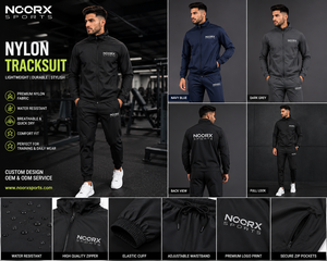 Custom Logo High Street Eco-Friendly Quick Dry Polyester Nylon Tracksuits Windbreaker Set Sweatsuit Vintage Men Two Piece - Product Image 2