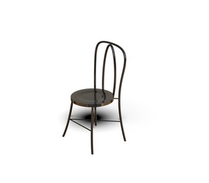 Industrial Metal <b>Dining</b> <b>Chair</b> with Curved Backrest for Cafe, Patio & Restaurant - Product Image 4