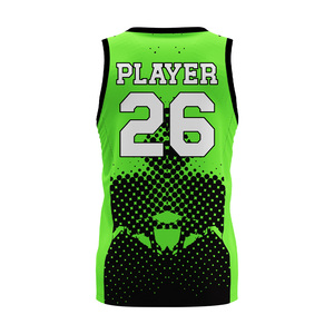 Camiseta de Baloncesto Sublimada Verde y Negra para Hombre, Cuello en V, Sin Mangas, Absorbe la Humedad, Ajuste Atlético, Nombre del Equipo, Número y Logotipo Impresos - Product Image 2