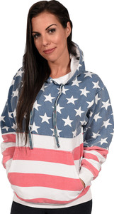 Sudadera con Capucha Unisex con Estampado de Bandera Americana, Corte Holgado Informal, Manga Regular, Tejido de Algodón y Felpa, Anti-Pilling para Invierno - Product Image 4