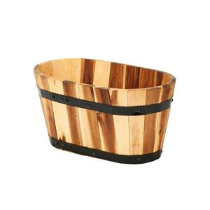 Jardinière en bois d'acacia festonné, écologique, durable, moderne, pour plantes d'intérieur/extérieur, support pour fleurs de jardin - Product Image 3