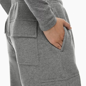 Most Popular Women's Gray Knitted <b>Cargo</b> Pants Mid <b>Waist</b> Full Length Loose Fit Solid Color Drawstring Casual Autumn <b>Cargo</b> Joggers - Product Image 4