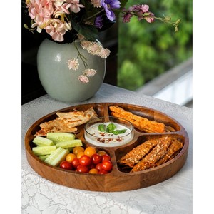 ถาดเสิร์ฟไม้กระถิน 35 ซม. - ชามไม้ทำมือขายส่ง - Product Image 1