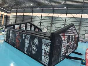 Maison hantée gonflable écologique de 8 m x 4 m pour Halloween, thème zombie pour adultes - Product Image 1