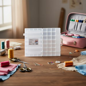 Scatola organizer Iln con 23 scomparti 34,7x21,8x3,8 cm Contenitore in plastica trasparente per forniture da cucito - Product Image 2