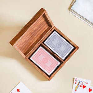 Boîte à cartes en bois avec incrustation de pique en laiton, rectangulaire, décoration intérieure, pour table, durable, style rustique, accessoire de salon - Product Image 6