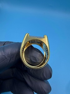 Anillo de banda ancha de plata de ley 925 con incrustaciones de diamantes, joyería de diamantes estilo hip hop, anillos de diamantes estilo hip hop, anillo de diamantes de moissanita de 14K - Product Image 3