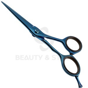 กรรไกรตัดผมสีน้ำเงินเข้มระดับมืออาชีพ พร้อมสกรูทองเหลืองและใบมีดโค้งคมกริบสำหรับช่างตัดผม - Product Image 6