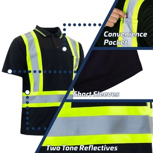 เสื้อโปโลผู้ชายแบบสะท้อนแสง Hi-Vis สำหรับงานอุตสาหกรรม ANSI Class 2 แบบสองสี พร้อมโลโก้สั่งทำพิเศษสำหรับพนักงานออฟฟิศ - Product Image 4