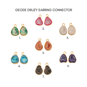 Natural Green Druzy Agate Slice 18K Gold Plated Teardrop Charms Pendants Assorted Gemstone DIY <b>Jewelry</b> <b>Findings</b> & Components - Product Image 3