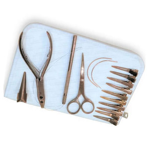 Kit d'outils professionnels pour extensions de cheveux noir et or, ensemble complet de 29 pièces pour extensions I-Tip, micro-anneaux et fusion - Product Image 5