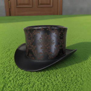 Chapeau haut de forme en cuir noir unisexe, fait main, sur mesure, de qualité supérieure, style steampunk victorien, pour costume. - Product Image 5