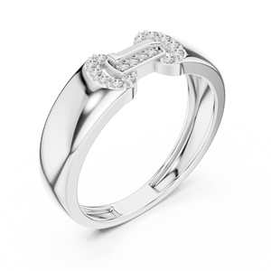 Anillo Minimalista Unisex con Diamante Cultivado en Laboratorio, Corte Brillante, Chapado en Rodio, Oro Blanco Sólido de 18 Quilates, para Compromiso, Boda, Regalo, Uso Diario - Product Image 4