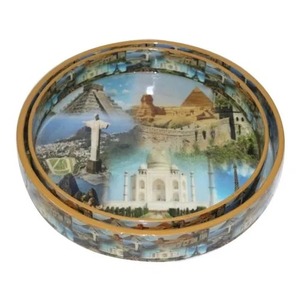 Trendy Designer MDF Tray Decorative Serving Tray for Home Decor <b>Kitchen</b> Serving and Coffee <b>Table</b> Styling - Product Image 2