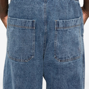 Pantalones Anchos de Mezclilla para Hombre, Estilo Casual, Cintura Elástica con Cordón, Material de Algodón Transpirable, Moda Primavera - Product Image 6