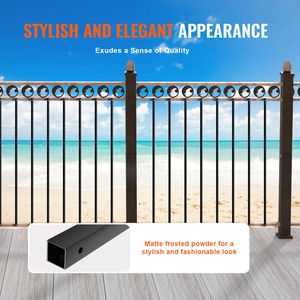 Set di 11 Balaustre Quadrate in Lega di Alluminio per Scale, 44FT X 0.5FT, Pali Decorativi per Ringhiere di Terrazze - Product Image 4