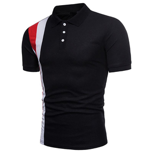 Camisa de Manga Corta para Hombre con Rayas en Contraste, Poliéster/Algodón, Ropa Casual de Golf, Logotipo Personalizado en la Parte Delantera, Secado Rápido, Servicio OEM - Product Image 2