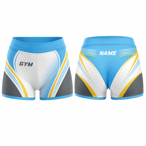 Shorts Deportivos de Cintura Alta para Mujer, Sublimados, de Secado Rápido, con Spandex y Poliéster, Diseño Geométrico, Ropa Deportiva - Product Image 1