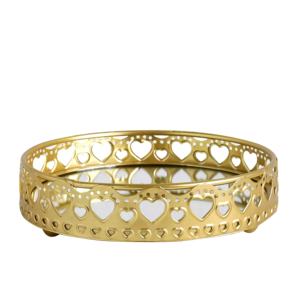 Bandeja Decorativa Rectangular de Vidrio Chapada en Oro con Asa, Estilo Glam, para Almacenamiento de Cosméticos - Product Image 4