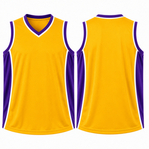 Fabricant de maillots de basket-ball personnalisés |   Maillot de basket sans manches à col en V sublimé antibactérien |   Équipe OEM ODM Sports d'équipe - Product Image 3