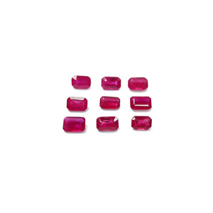 Rubis naturels non traités du Mozambique, octogones calibrés 4x6mm, pierres précieuses de rubis naturelles facettées pour la fabrication de bijoux, prêtes à l'emploi - Product Image 1