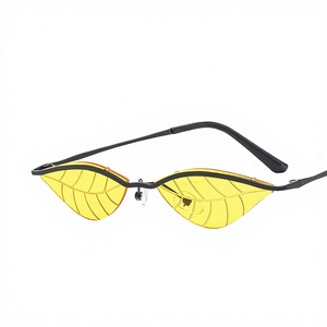 Small-Frame Leaf-Shaped Arrival Distinctive Beveled-Edge Rimless Trendy European & American Style Dance Party <b>Sunglasses</b> - Product Image 2
