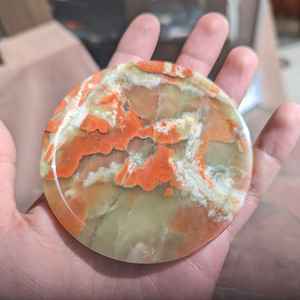 Ensemble de six sous-verres en pierre d'onyx sculptée avec support, décoration élégante pour la maison - Product Image 2