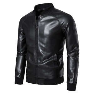 Blouson de moto en cuir de haute qualité, style décontracté printemps, col montant, imperméable, coupe-vent, écologique, respirant, pour homme - Product Image 2