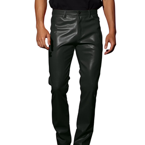 Pantalones de Cuero Casuales Ligeros para Hombre, Fabricados en Fábrica, Venta Caliente, Alta Calidad, Venta al Por Mayor, MOQ Bajo, Impermeables, Transpirables, Cintura Elástica - Product Image 1