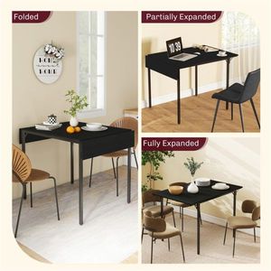 Tavolo da Pranzo in Quercia Durevole e Stabile con Funzioni Estensibili Convertibili, Rettangolare con Motivo Marmorizzato, Arredamento per Sala da Pranzo - Product Image 6