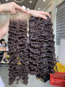 Extension de tissage de cheveux Remy vietnamiens non transformés 100% Curly Jerry Curls Grade de trame unique - Product Image 4