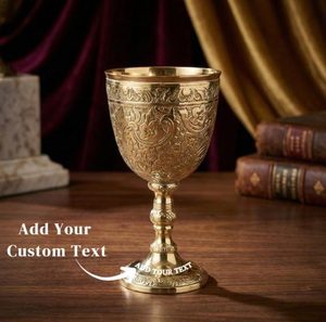 Copa de Vino Vintage Personalizada de Oro, Decoración Medieval con Caja, Diseño Grabado, Copa Decorativa de Lujo para Beber, Decoración de Mesa - Product Image 5
