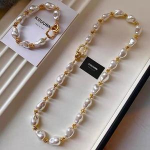 สร้อยคอมุกน้ำจืดวินเทจระดับไฮเอนด์ สร้อยคออเนกประสงค์ แฟชั่นเครื่องประดับสั้น สง่างาม มีสไตล์ รุ่นเวนชิ - Product Image 2